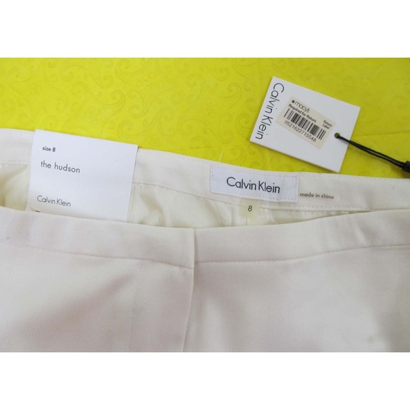 Ladies Calvin Klein The Hudson Ivory Pants Size 8 - Picture 4 of 6